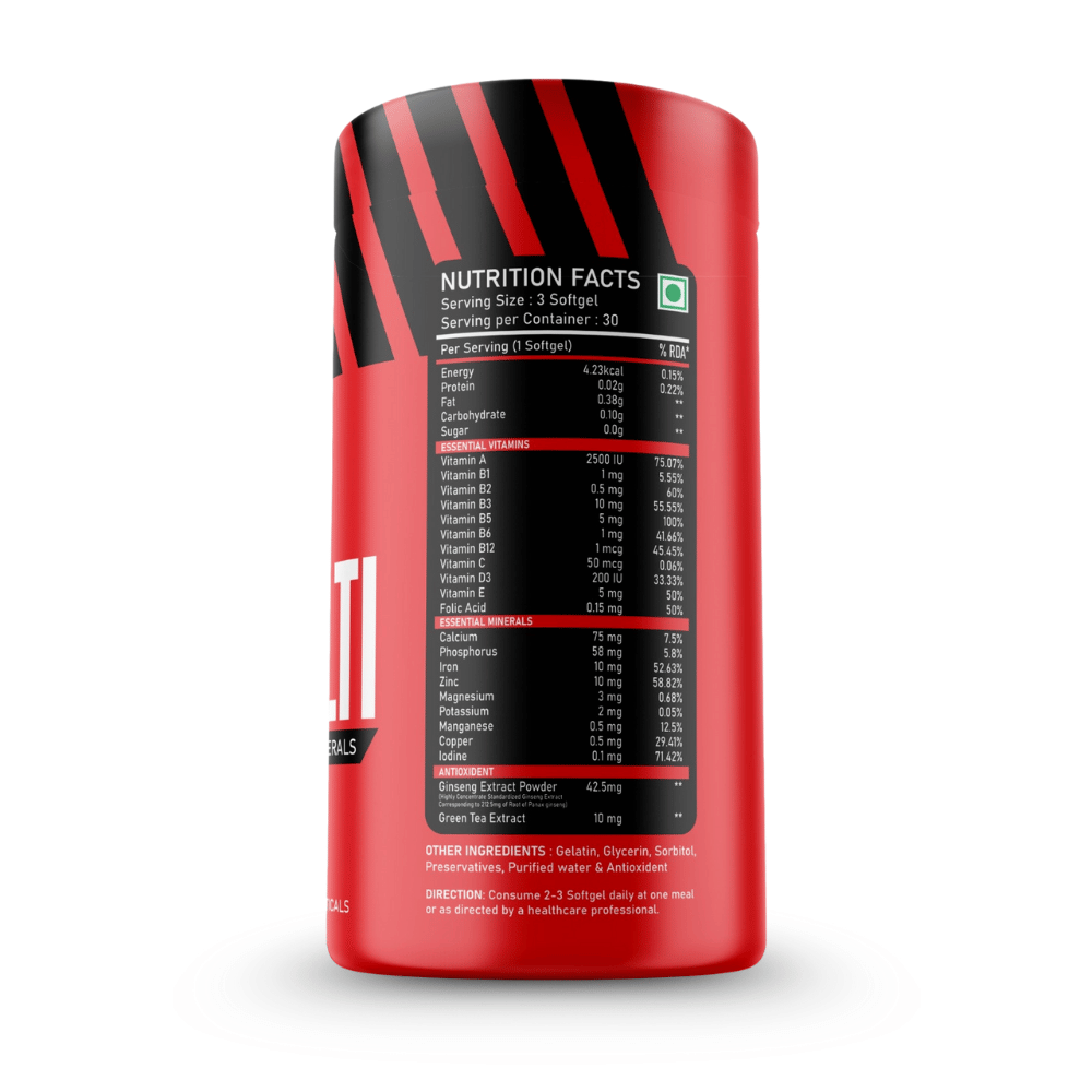 MuscleOoze® MULTI – Vitamin & Minerals 90 Softgels - Image 3
